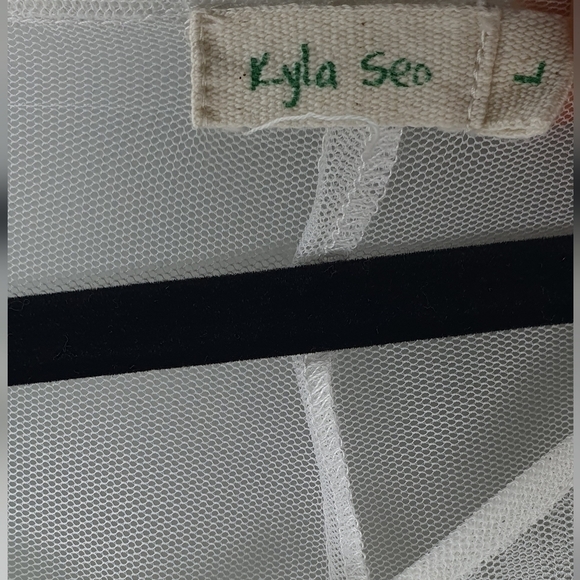 KYLA SEA Embroidered Blouse White Women's Size L - Picture 8 of 10